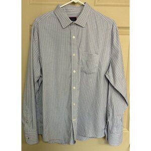 Untuckit Shirt Mens XL White Blue Pink Plaid Wrinkle Free Casual Button Down